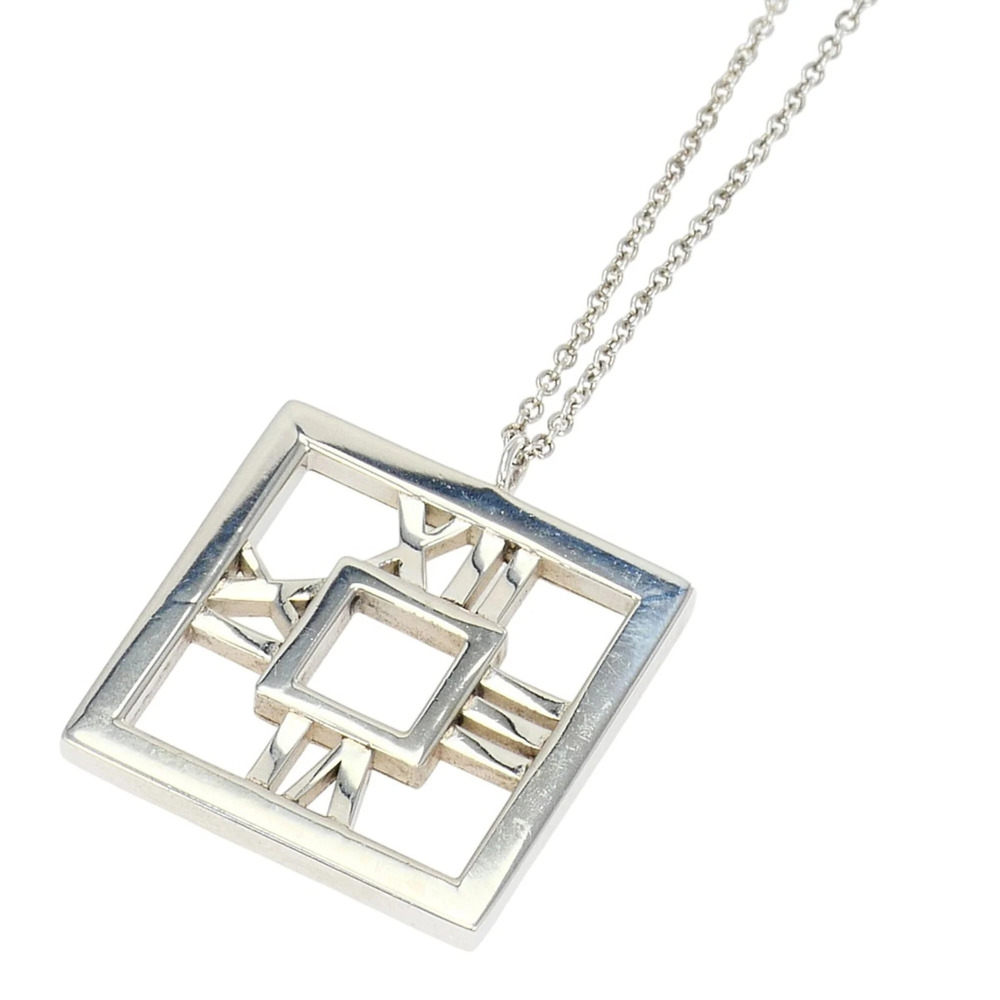 Tiffany & Co. Atlas Open Square Silver Necklace, Total Weight 4.7g, 40cm, Lik...